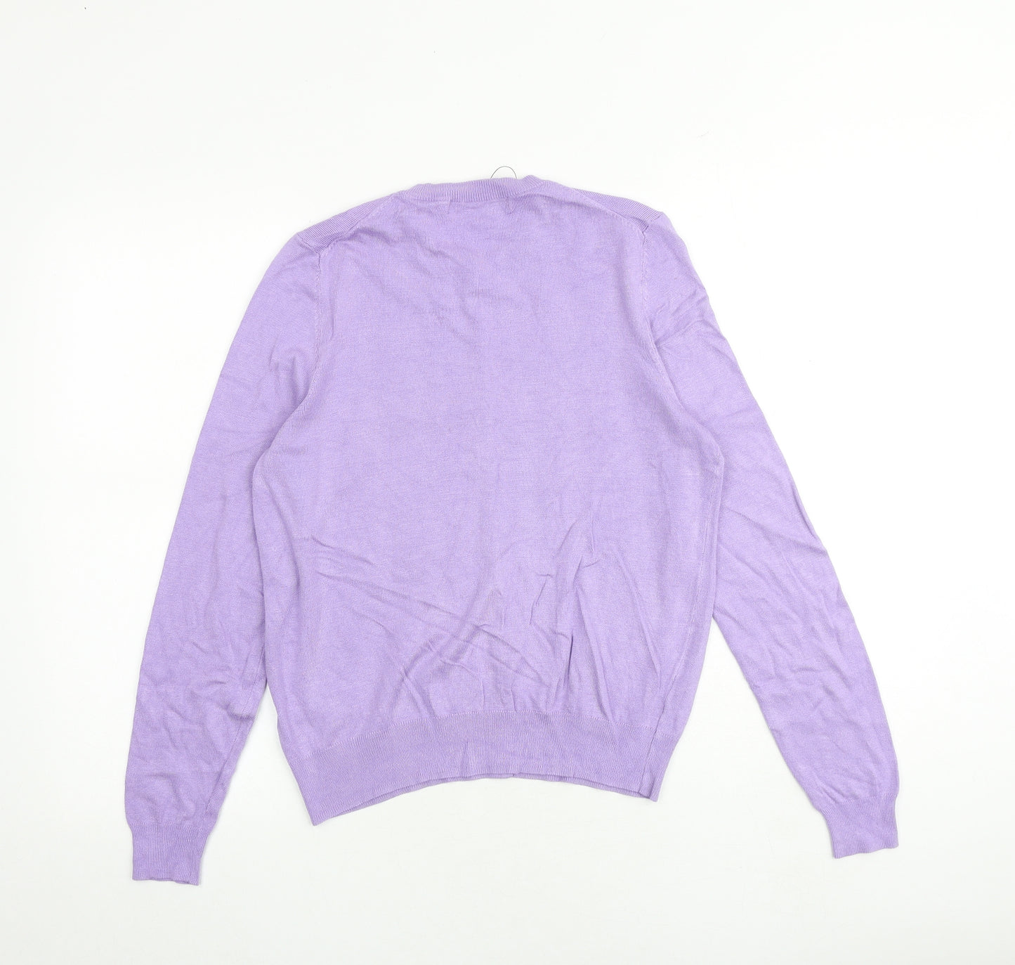Marks and Spencer Womens Purple Round Neck Viscose Cardigan Jumper Size 14