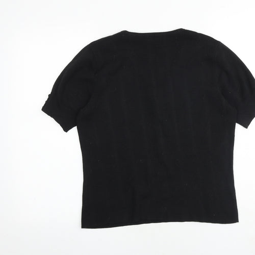 CC Womens Black V-Neck Viscose Pullover Jumper Size M