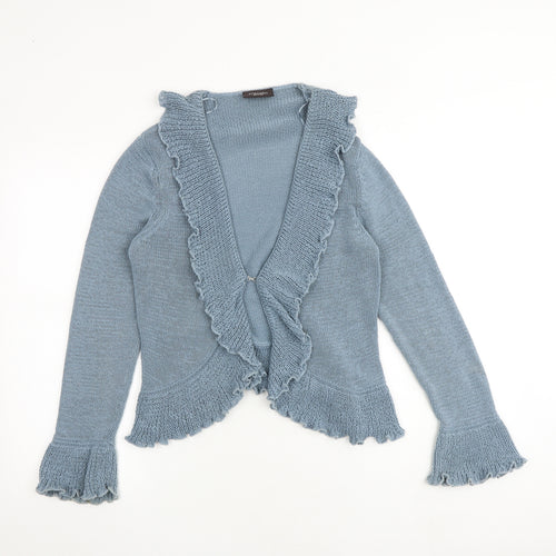 Principles Womens Blue V-Neck Acrylic Cardigan Jumper Size 14