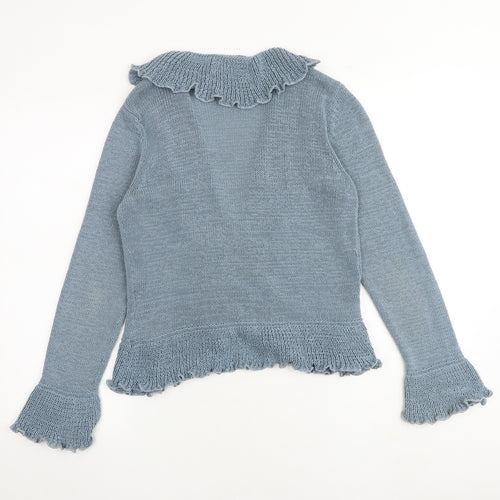 Principles Womens Blue V-Neck Acrylic Cardigan Jumper Size 14