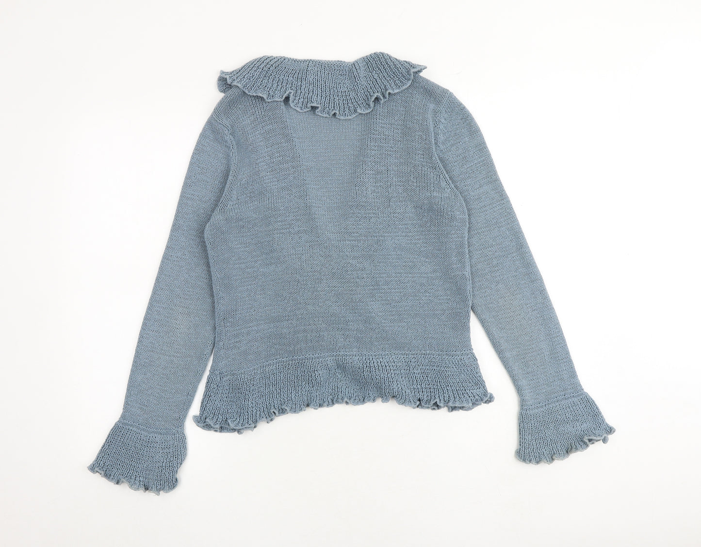 Principles Womens Blue V-Neck Acrylic Cardigan Jumper Size 14