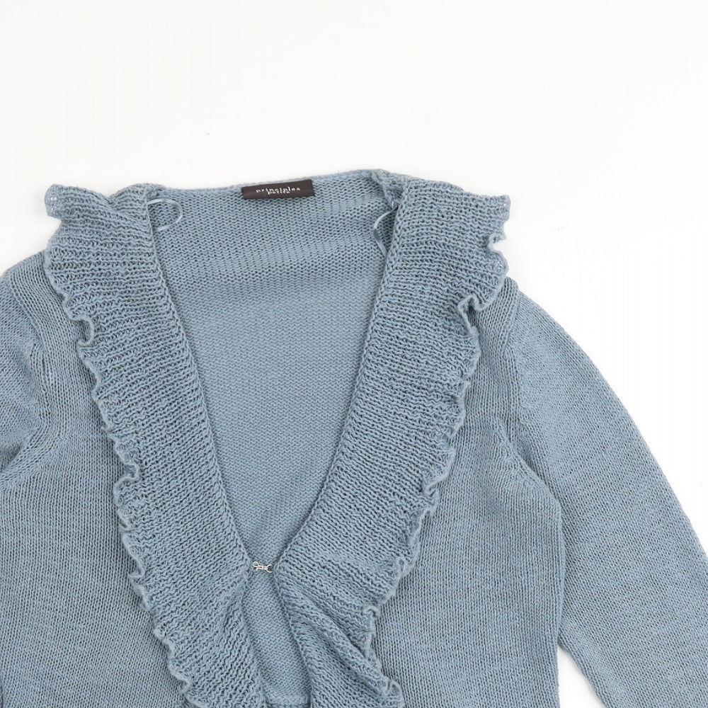 Principles Womens Blue V-Neck Acrylic Cardigan Jumper Size 14