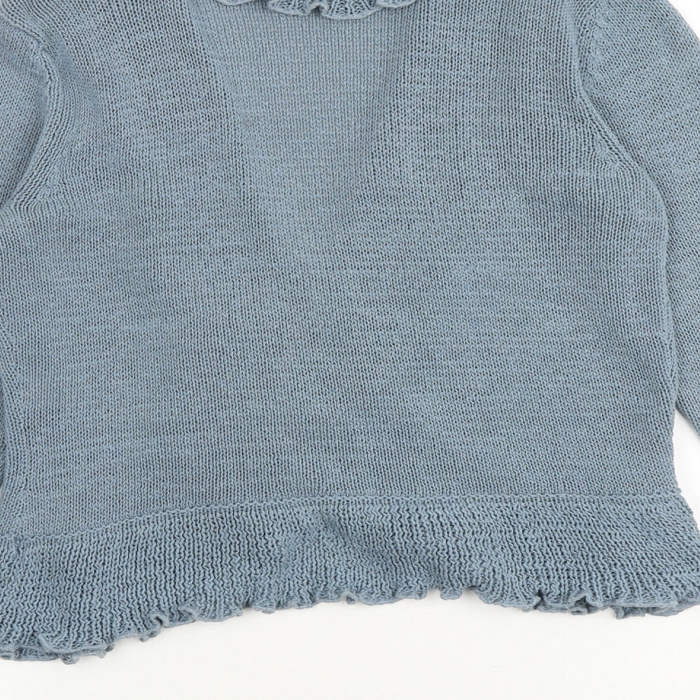 Principles Womens Blue V-Neck Acrylic Cardigan Jumper Size 14