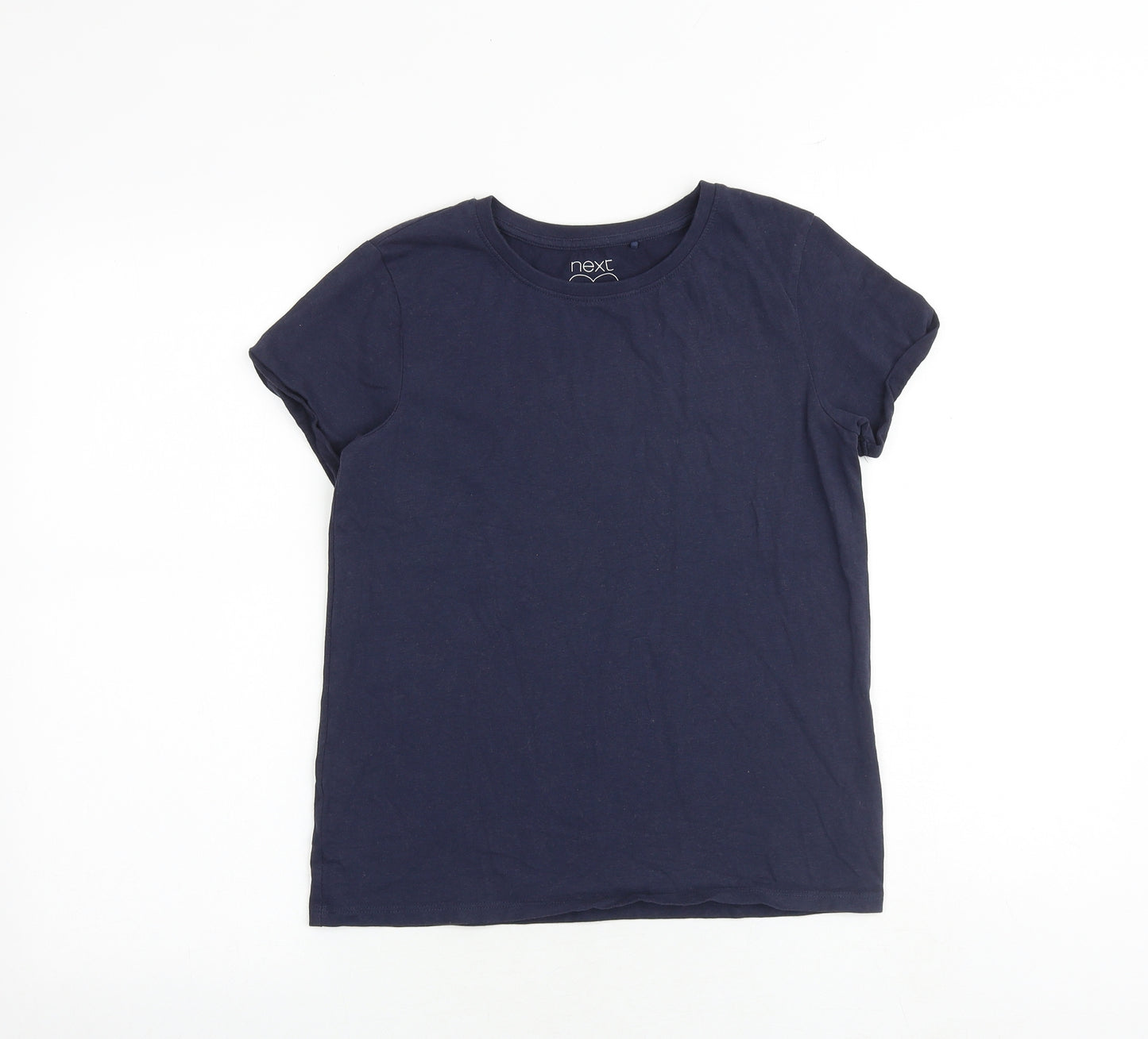 NEXT Girls Blue 100% Cotton Basic T-Shirt Size 12 Years Round Neck Pullover