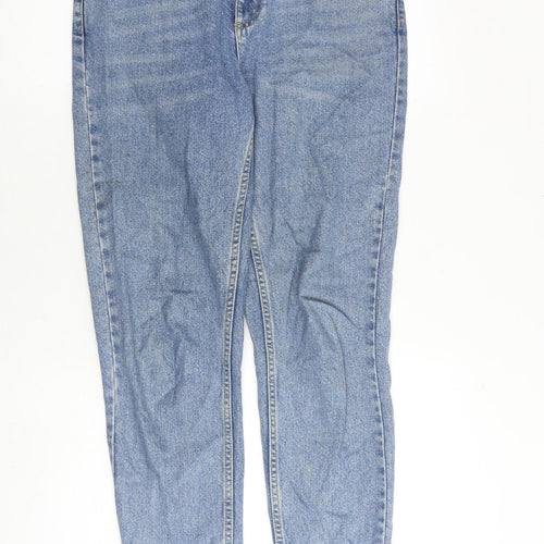 Topshop Womens Blue Cotton Skinny Jeans Size 28 in Regular Zip