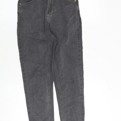 Pull&Bear Womens Grey Cotton Skinny Jeans Size 8 Regular Zip