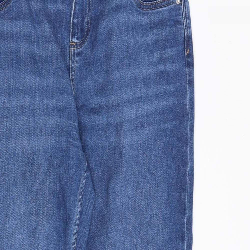 NEXT Womens Blue Cotton Bootcut Jeans Size 16 Regular Zip