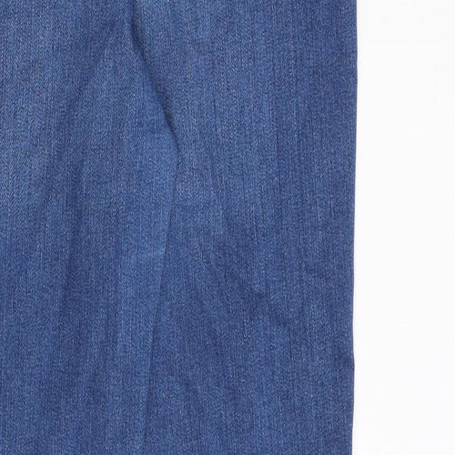 NEXT Womens Blue Cotton Bootcut Jeans Size 16 Regular Zip