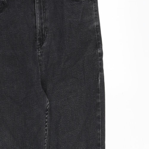 Marks and Spencer Womens Grey Cotton Skinny Jeans Size 12 Slim Zip