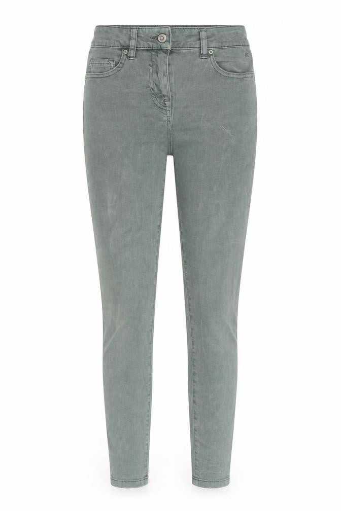 NEXT Womens Green Cotton Tapered Jeans Size 8 Slim Zip