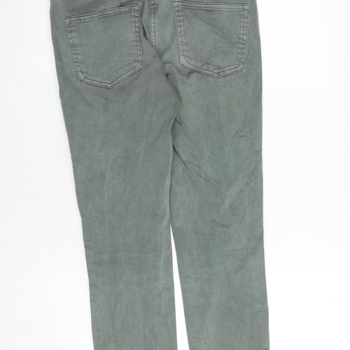 NEXT Womens Green Cotton Tapered Jeans Size 8 Slim Zip