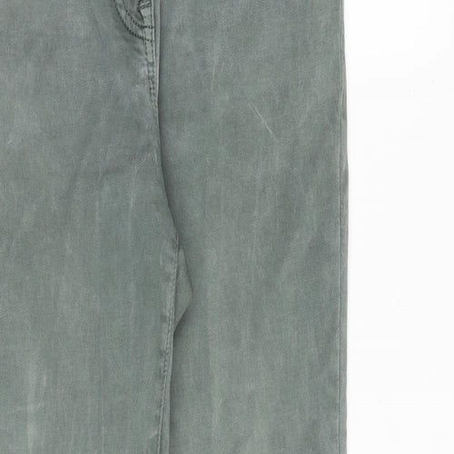 NEXT Womens Green Cotton Tapered Jeans Size 8 Slim Zip