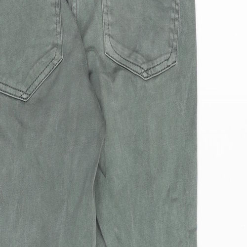 NEXT Womens Green Cotton Tapered Jeans Size 8 Slim Zip
