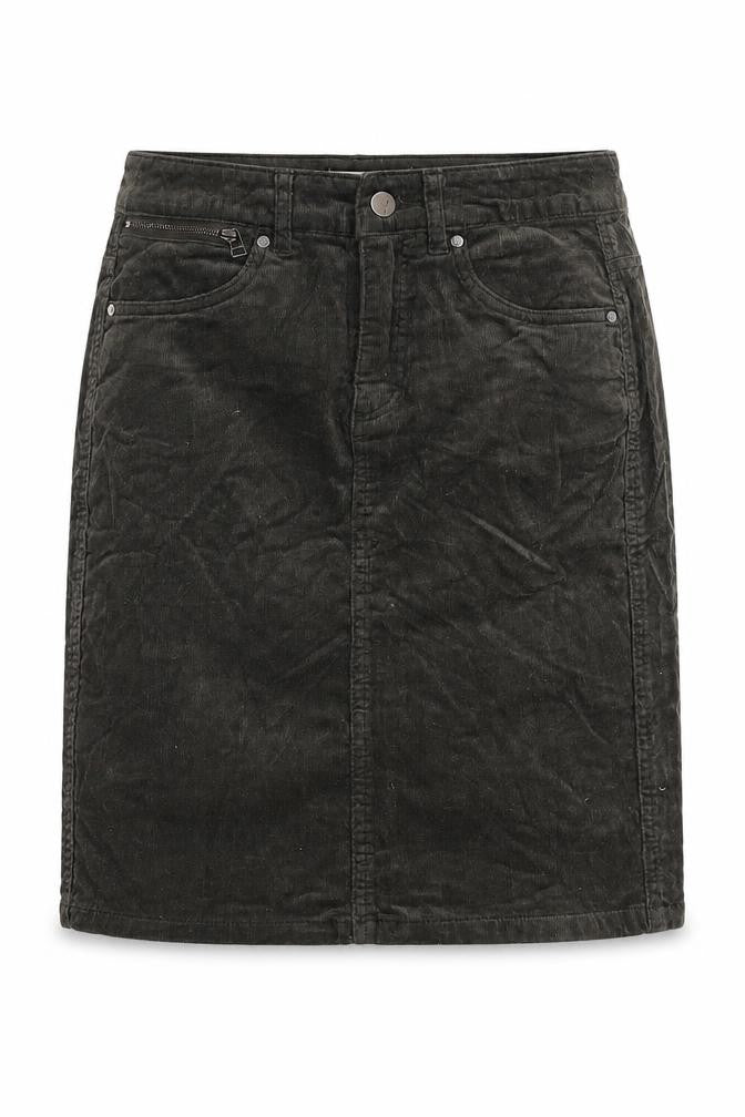 Fransa Womens Green Cotton A-Line Skirt Size 6 Zip