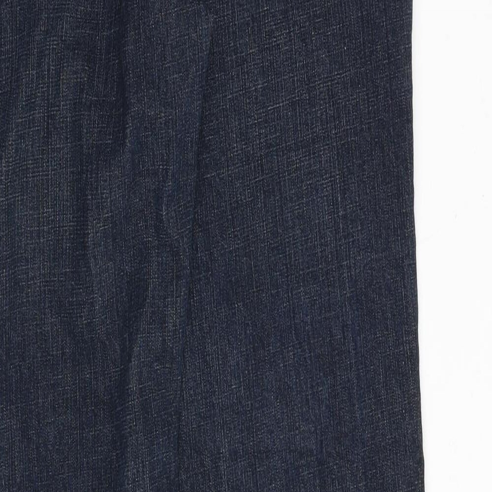 NEXT Womens Blue Cotton Straight Jeans Size 14 Slim Zip