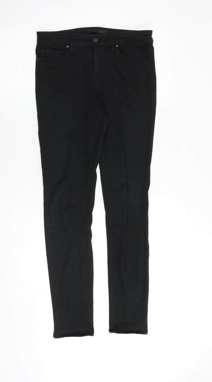 Uniqlo Womens Black Cotton Skinny Jeans Size 30 in Slim Zip