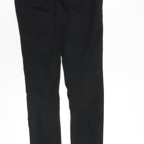 Uniqlo Womens Black Cotton Skinny Jeans Size 30 in Slim Zip