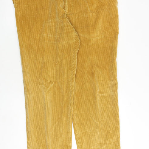 Havier Hudson Mens Yellow Cotton Trousers Size 38 in Regular Zip