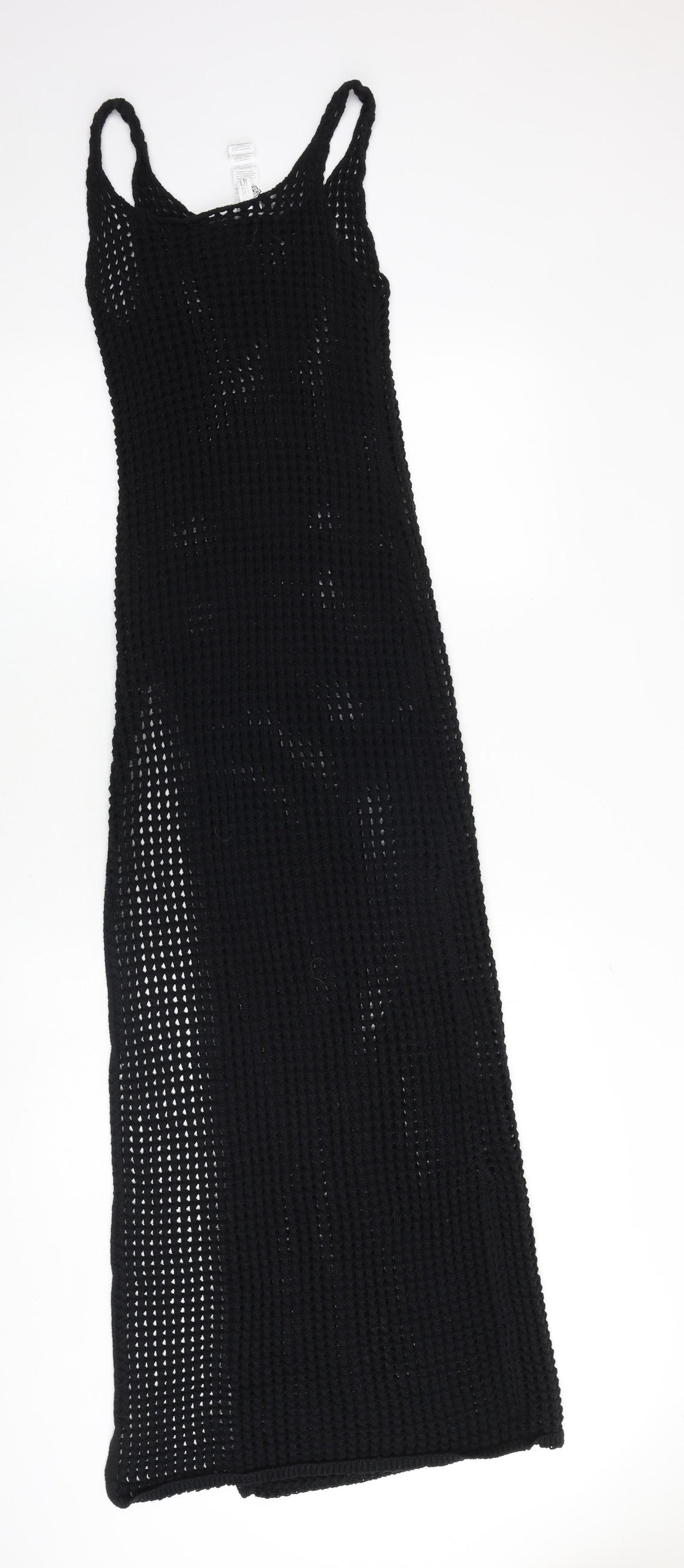 Tezenis Womens Black Polyester Maxi Size M Round Neck Pullover