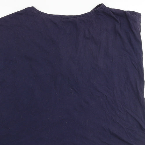 Joules Womens Blue 100% Cotton Basic Blouse Size 10 Boat Neck - Textured