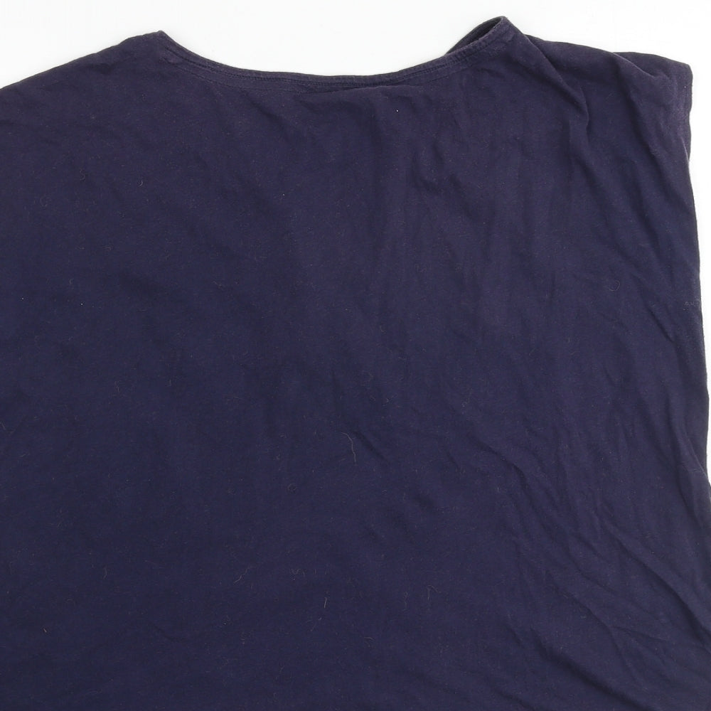 Joules Womens Blue 100% Cotton Basic Blouse Size 10 Boat Neck - Textured