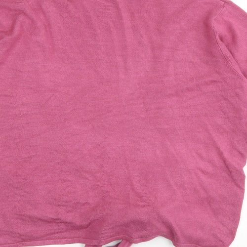 Kaliko Womens Pink V-Neck Viscose Cardigan Jumper Size 12 - Tie Front
