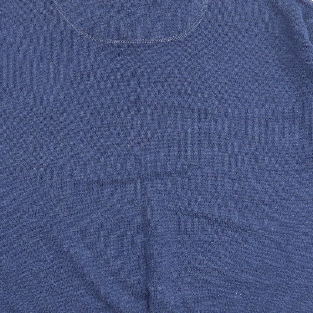 MANTARAY PRODUCTS Mens Blue V-Neck Cotton Pullover Jumper Size L Long Sleeve