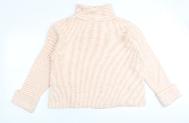 Marks and Spencer Womens Pink Roll Neck Polyamide Pullover Jumper Size L