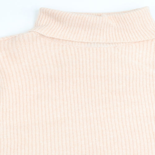 Marks and Spencer Womens Pink Roll Neck Polyamide Pullover Jumper Size L