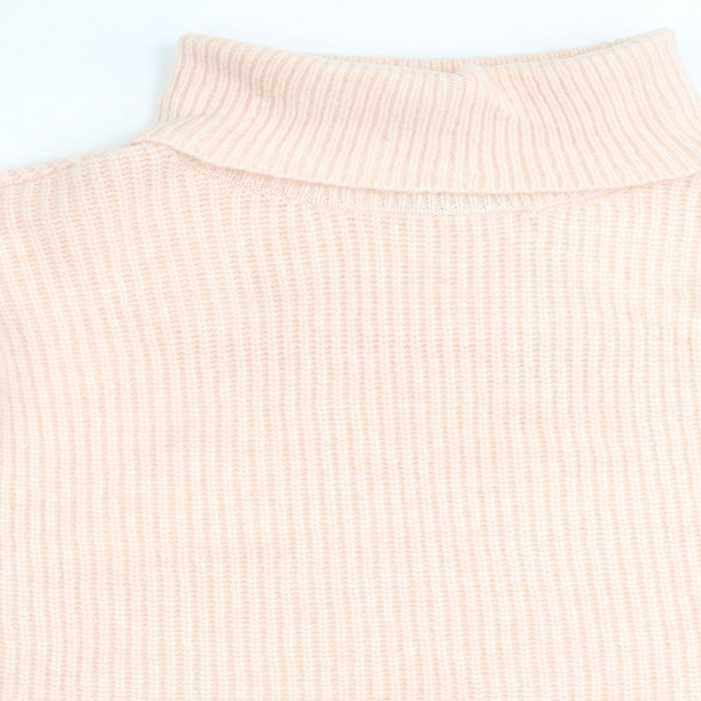 Marks and Spencer Womens Pink Roll Neck Polyamide Pullover Jumper Size L