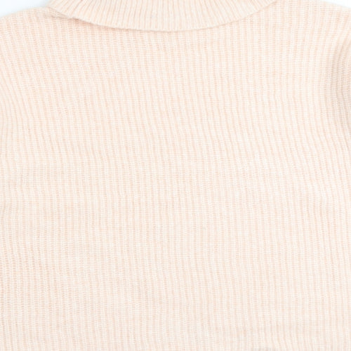 Marks and Spencer Womens Pink Roll Neck Polyamide Pullover Jumper Size L