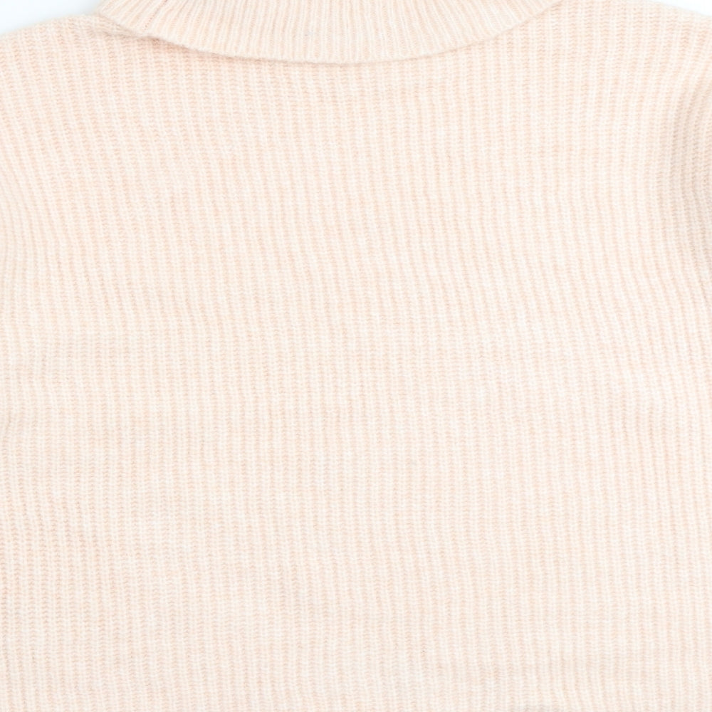 Marks and Spencer Womens Pink Roll Neck Polyamide Pullover Jumper Size L