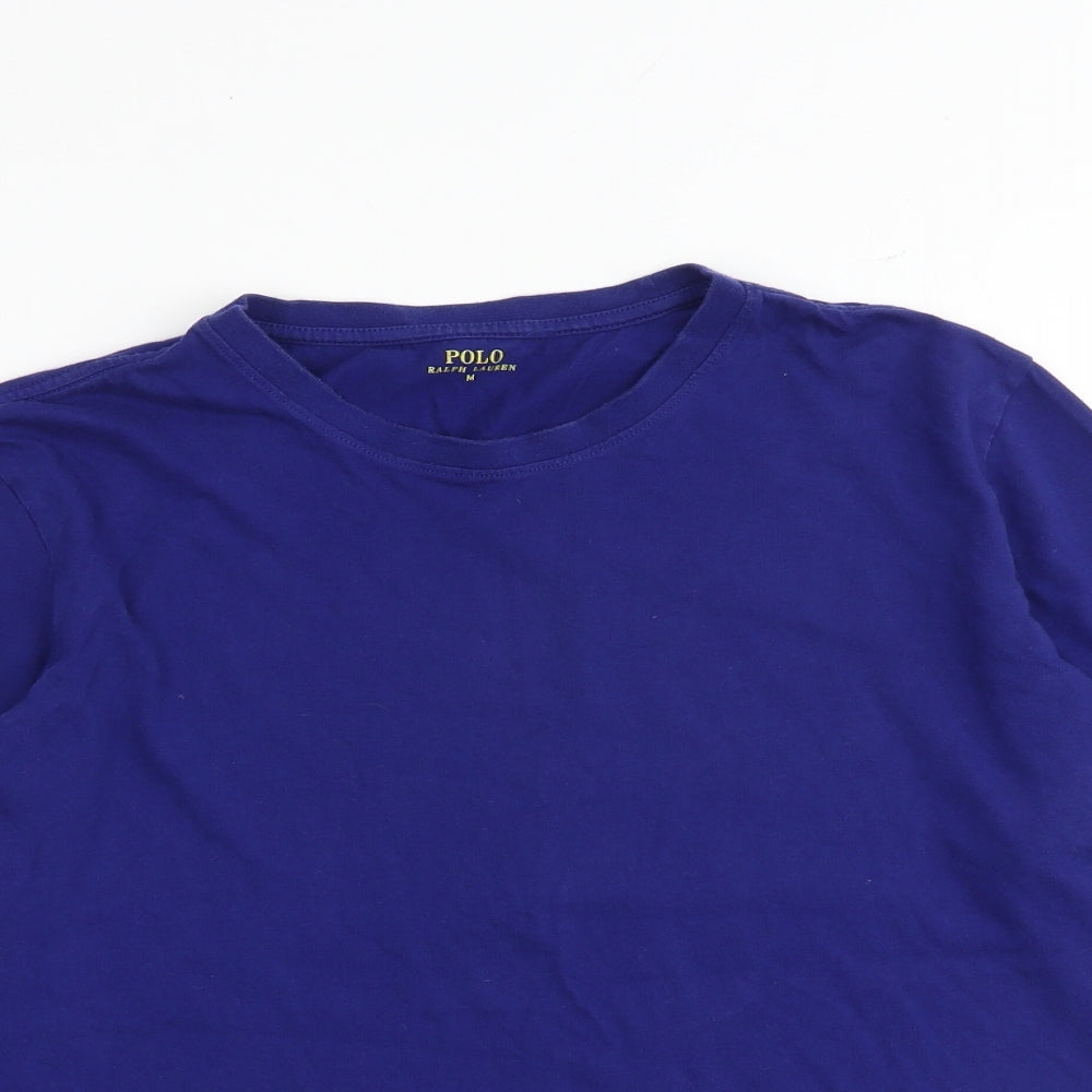 Polo Ralph Lauren Mens Blue Cotton T-Shirt Size M Round Neck