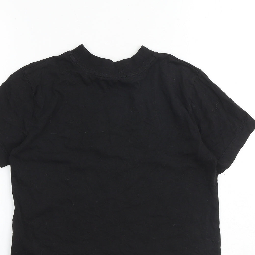 Calvin Klein Womens Black 100% Cotton Basic T-Shirt Size XS Crew Neck