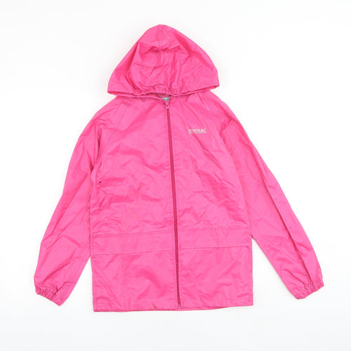 Regatta Girls Pink Rain Coat Coat Size 11-12 Years Zip