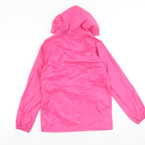 Regatta Girls Pink Rain Coat Coat Size 11-12 Years Zip