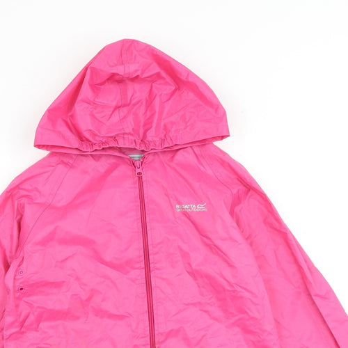 Regatta Girls Pink Rain Coat Coat Size 11-12 Years Zip
