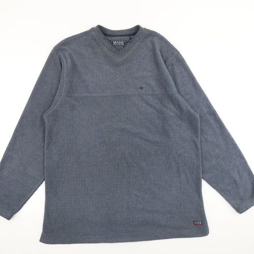 Maine Mens Blue Polyester Pullover Sweatshirt Size M