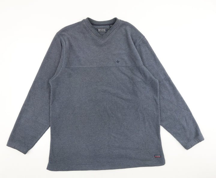 Maine Mens Blue Polyester Pullover Sweatshirt Size M
