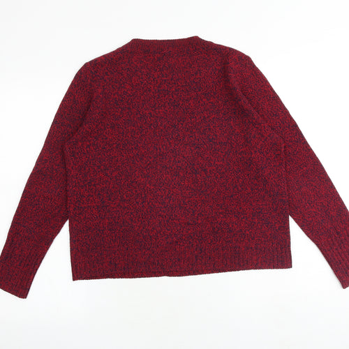 H&M Womens Red Round Neck Acrylic Pullover Jumper Size M