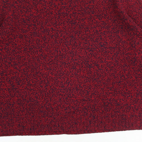 H&M Womens Red Round Neck Acrylic Pullover Jumper Size M