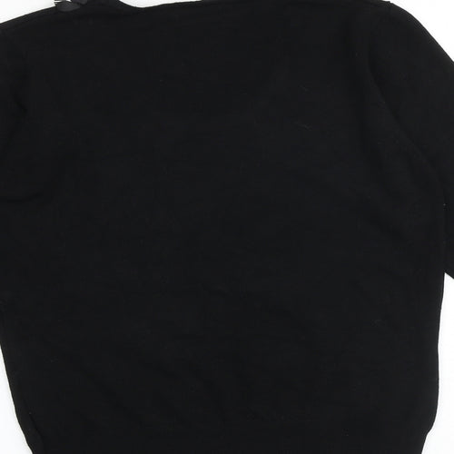 Alexara Womens Black Round Neck Viscose Pullover Jumper Size M