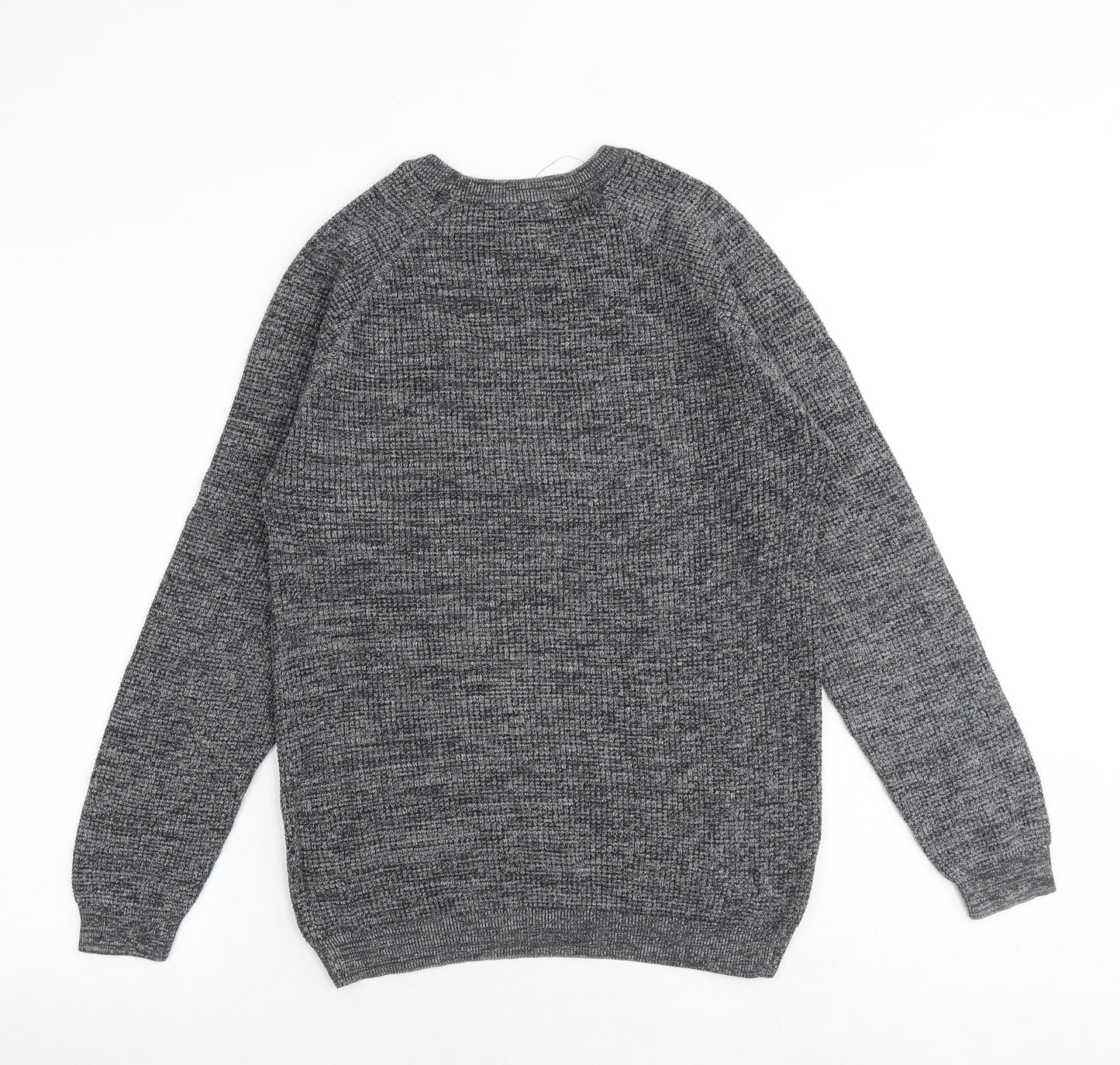 NEXT Mens Grey Round Neck Cotton Pullover Jumper Size S Long Sleeve