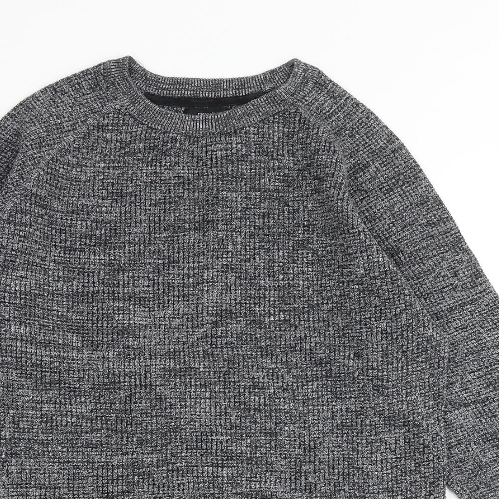 NEXT Mens Grey Round Neck Cotton Pullover Jumper Size S Long Sleeve