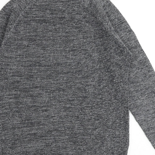 NEXT Mens Grey Round Neck Cotton Pullover Jumper Size S Long Sleeve