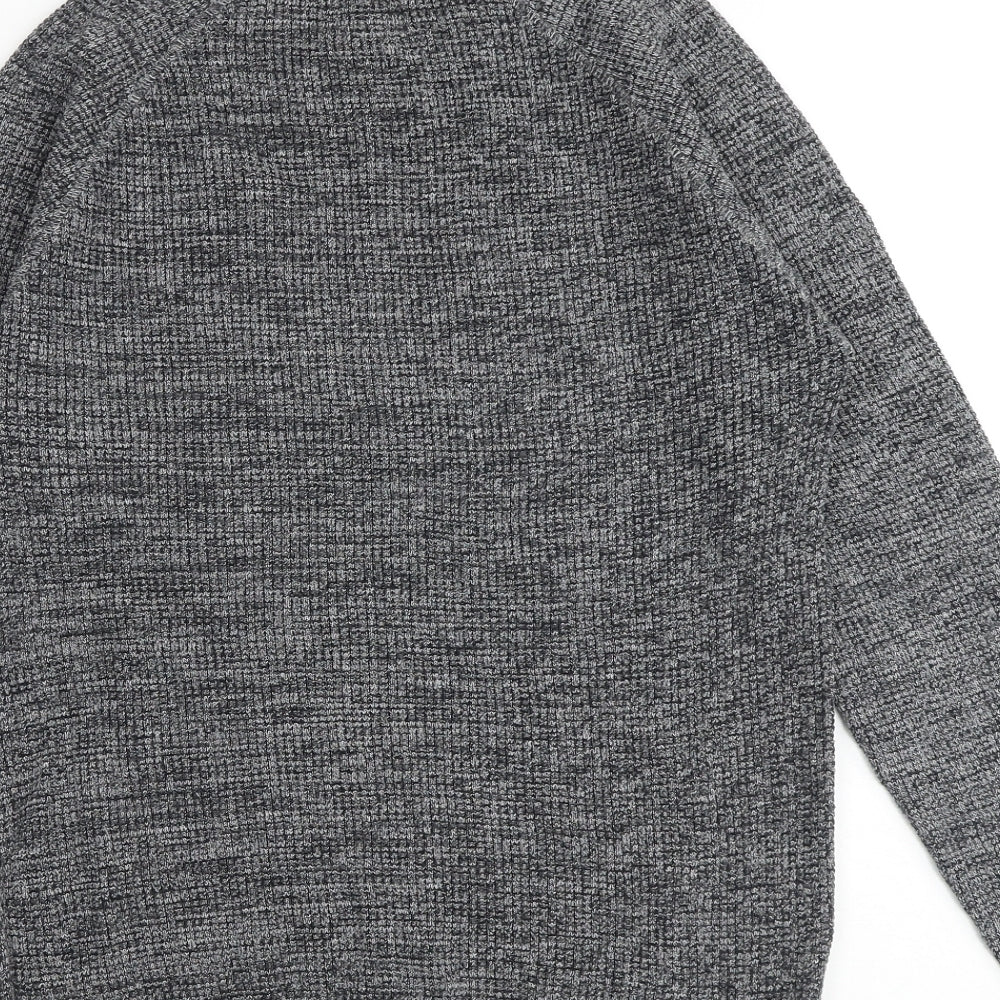 NEXT Mens Grey Round Neck Cotton Pullover Jumper Size S Long Sleeve