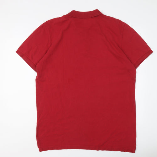 Gap Mens Red Cotton Polo Size XL Collared Button
