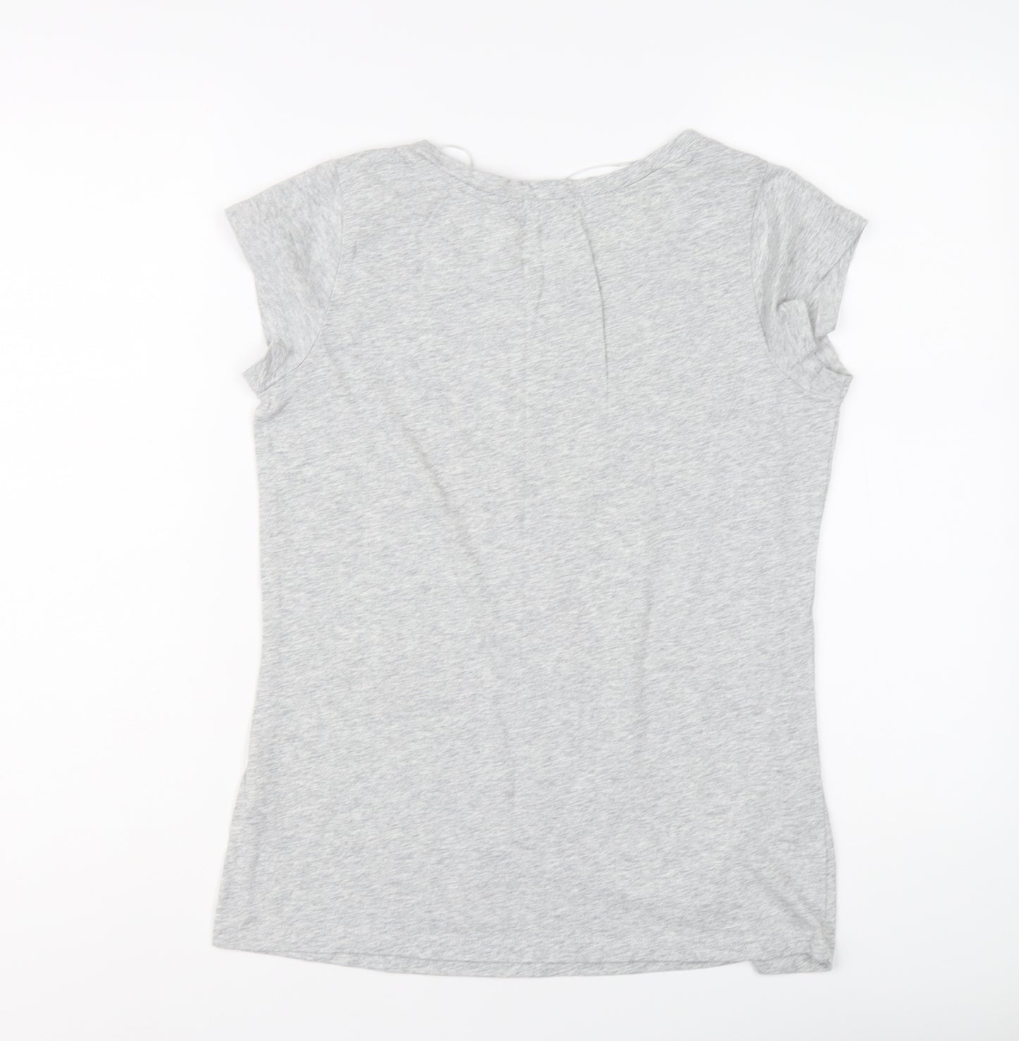 South Womens Grey Cotton Basic T-Shirt Size 10 Round Neck - Baby It's Cold Outside Christmas