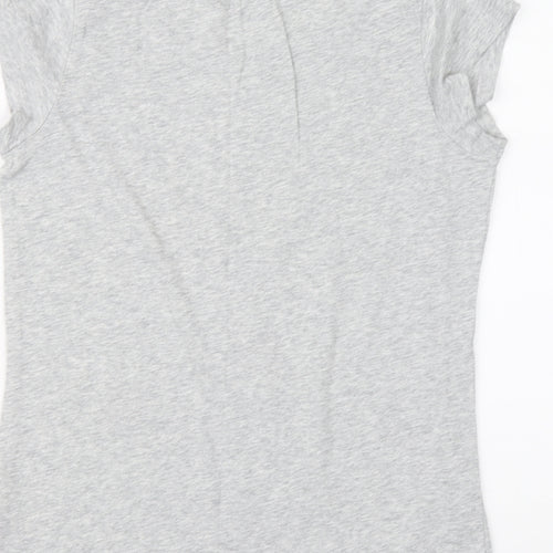 South Womens Grey Cotton Basic T-Shirt Size 10 Round Neck - Baby It's Cold Outside Christmas