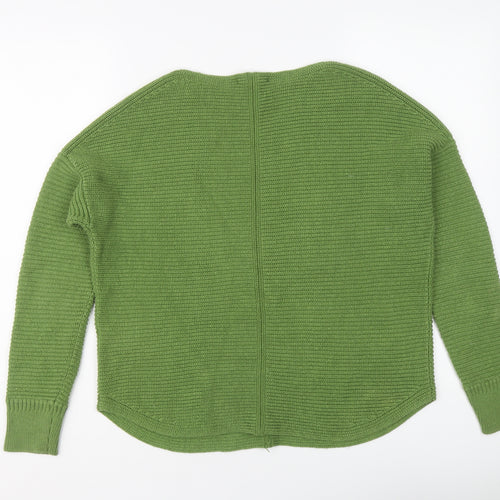 White Stuff Womens Green Round Neck Wool Pullover Jumper Size 10